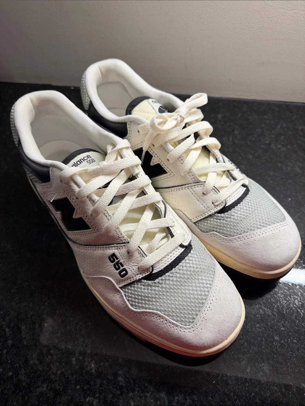 New Balance 550 Men’s White and Light Gray Sneakers size 12 - Picture 1 of 5